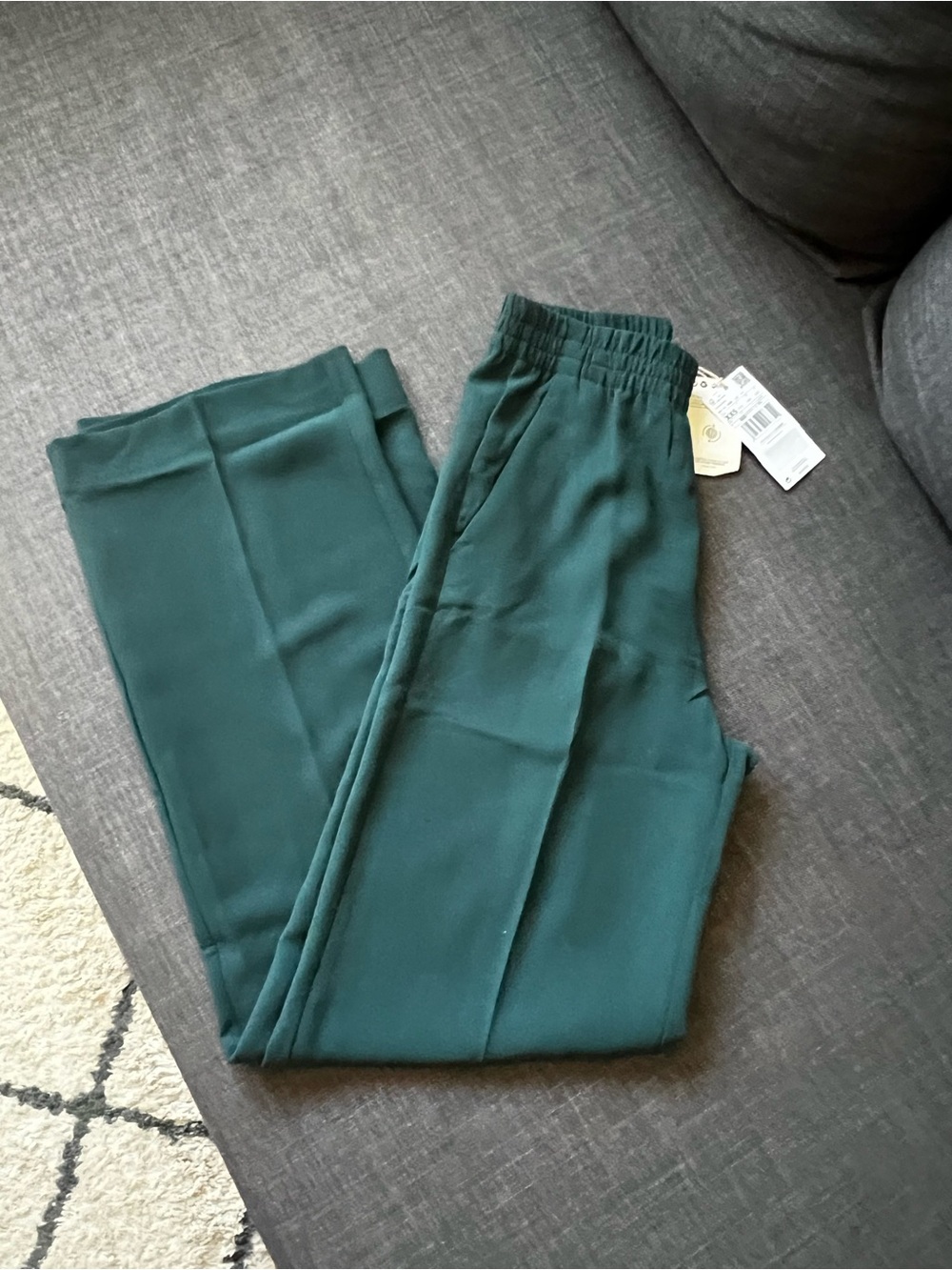 NWT MNG Mango Relax Pants Size XXS Hunter Green